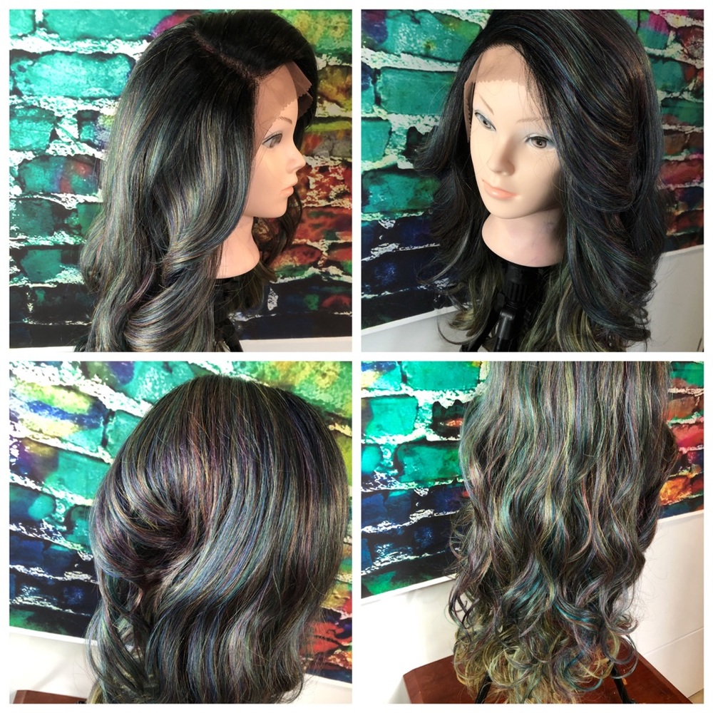 Brand new oil slick highlight lace front